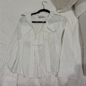 Zara Crisp White Collared Shirt